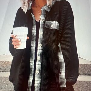 Plaid Splice Button Down NEW